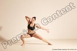 Underwear Martial art Woman White Moving poses Average long colored Dynamic poses Academic